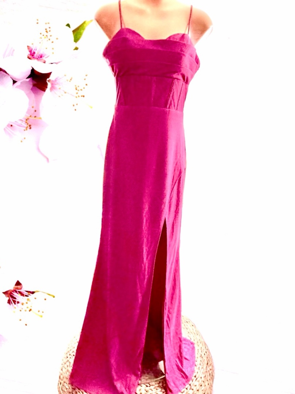 NWT Magenta Pink Rose Sparkling Evening Gown City Studio 9/10